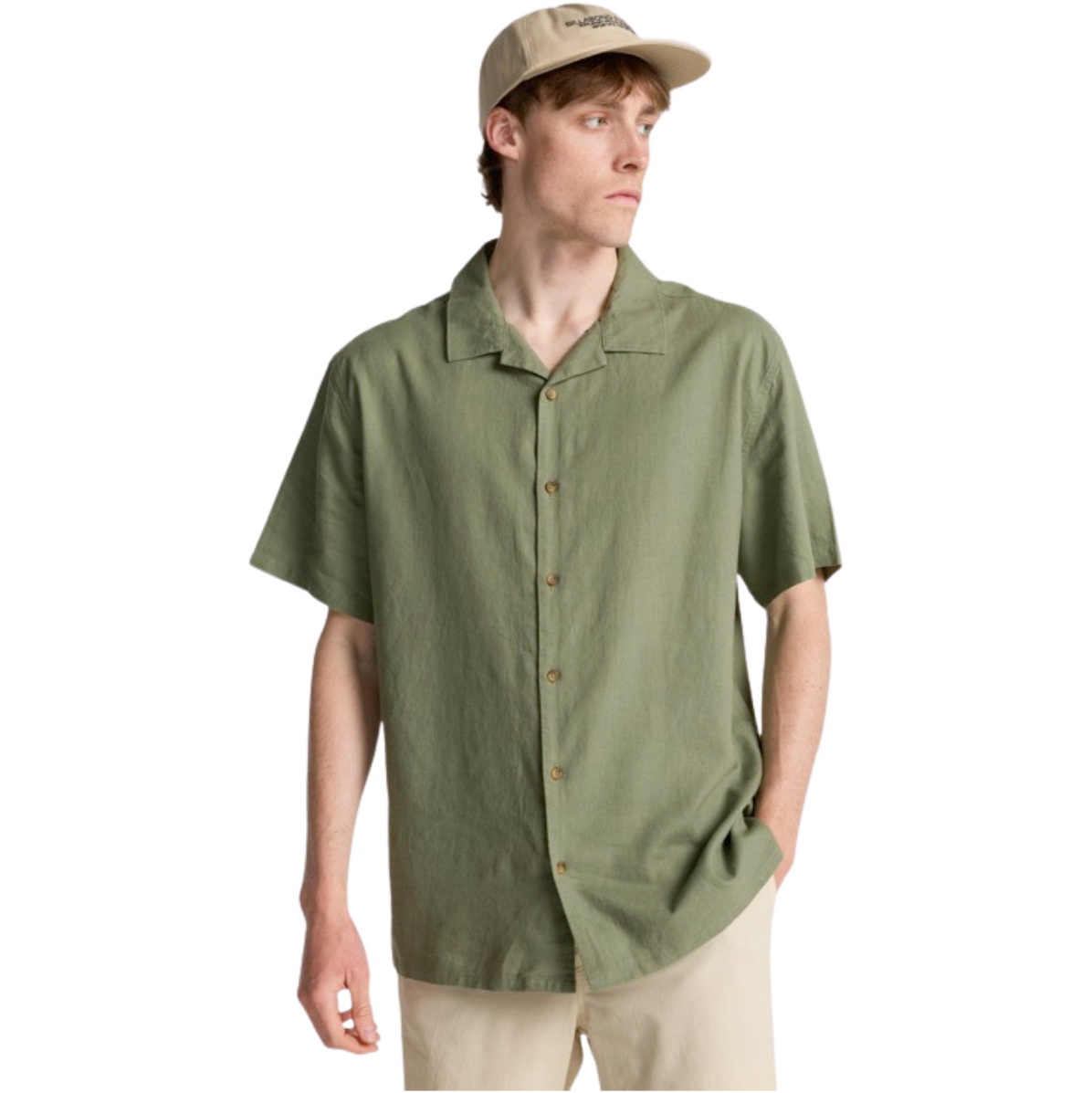 2026 Billabong Mens Vacay Linen Shirt EBYWT03030 - Moss Green
